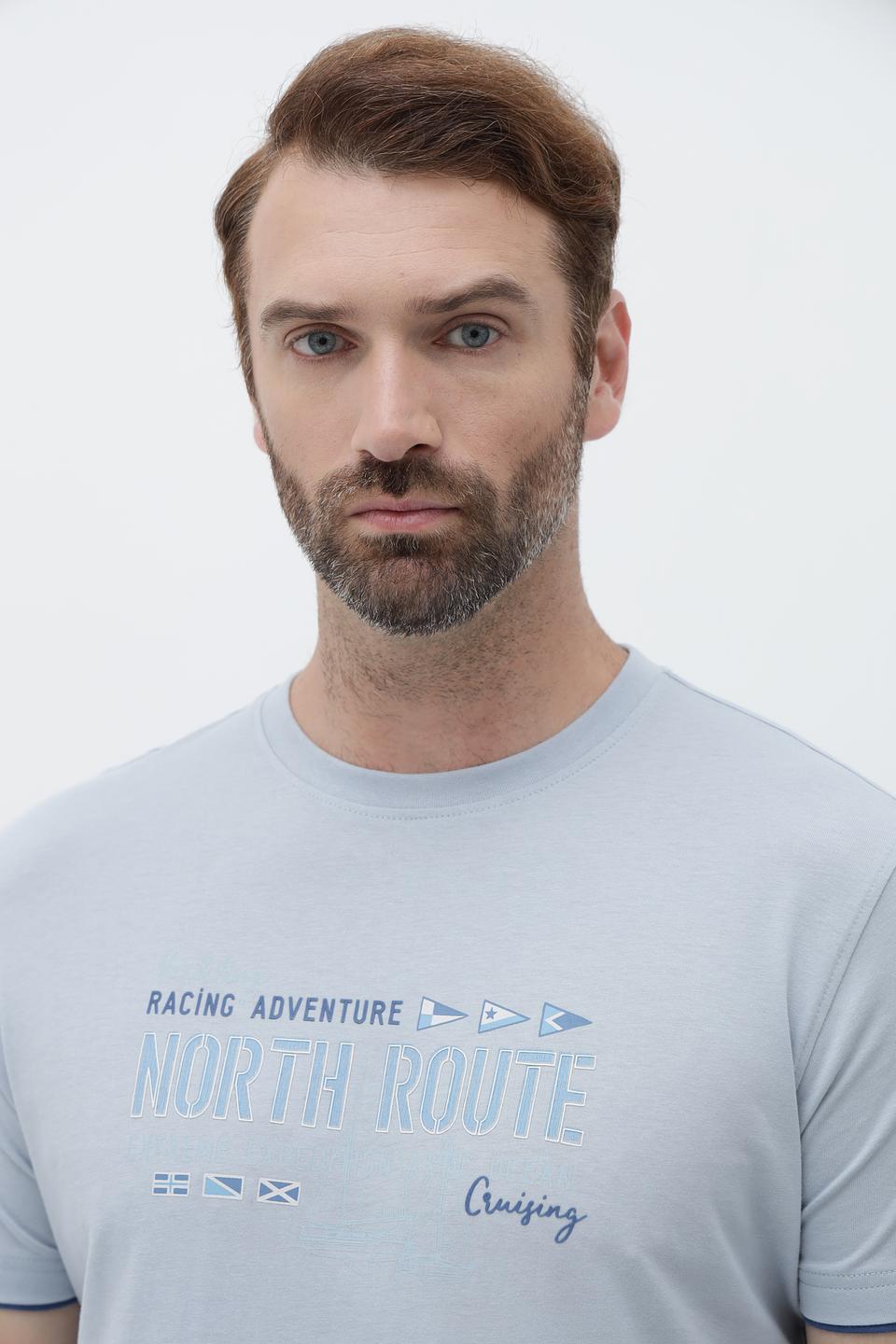 Футболка Sea Barrier с принтом голубой