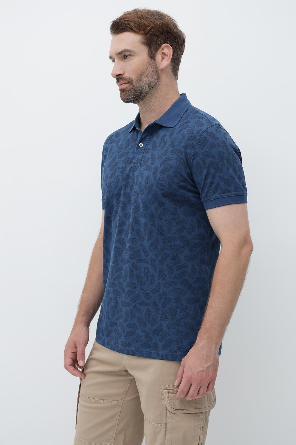 Поло Sea Barrier с узором синий