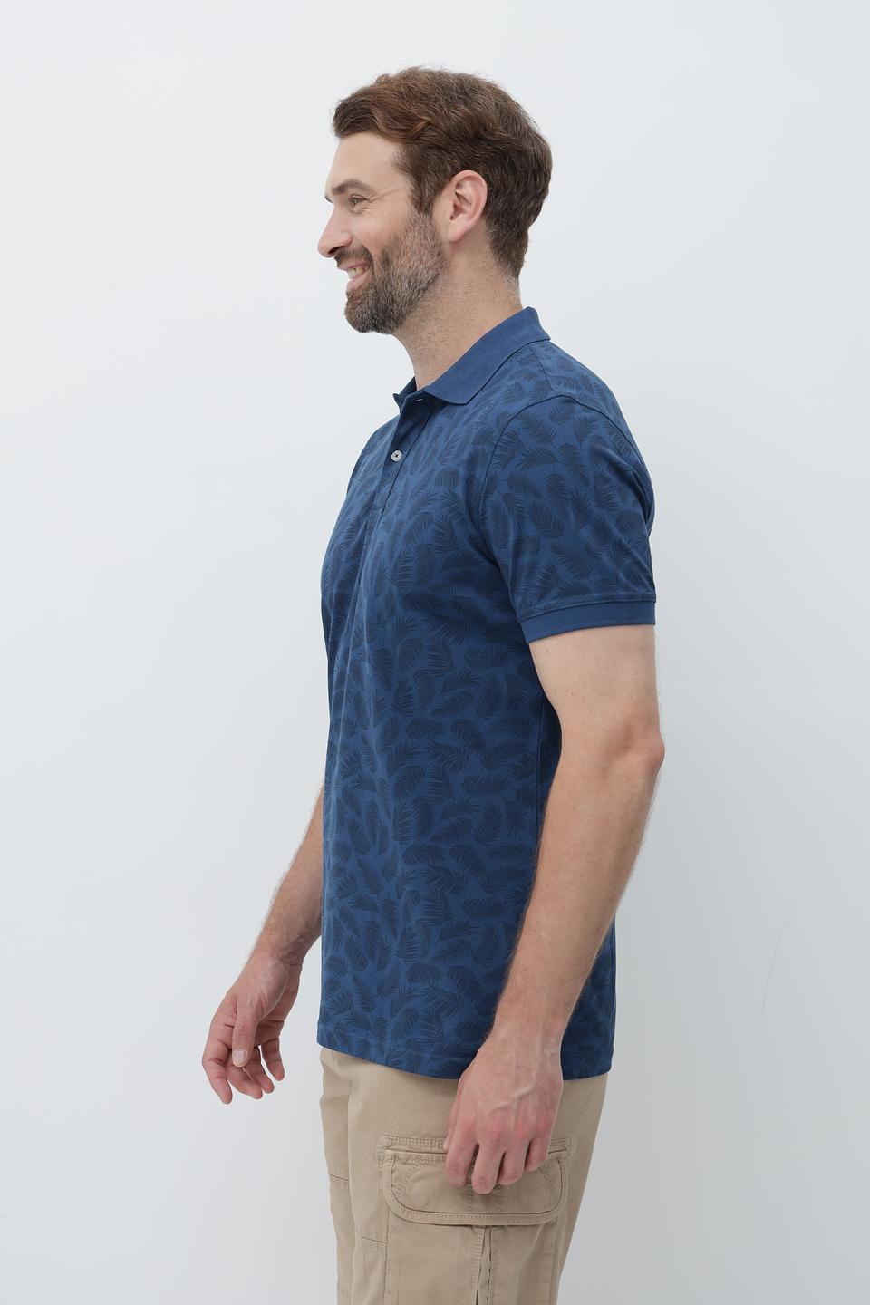 Поло Sea Barrier с узором синий