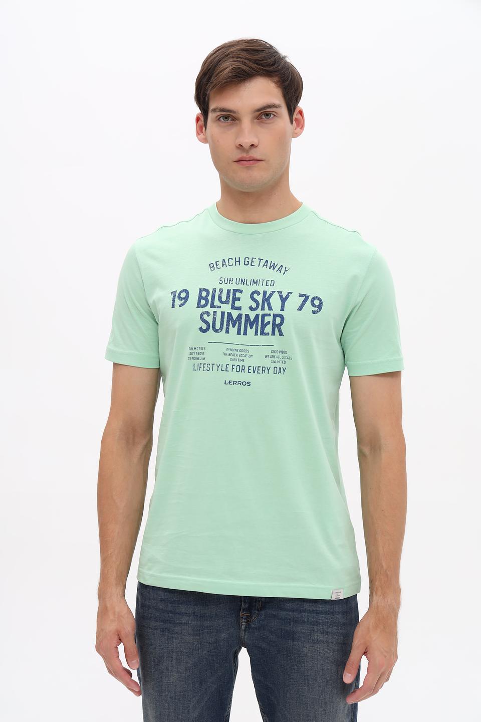Футболка Lerros мятная с принтом