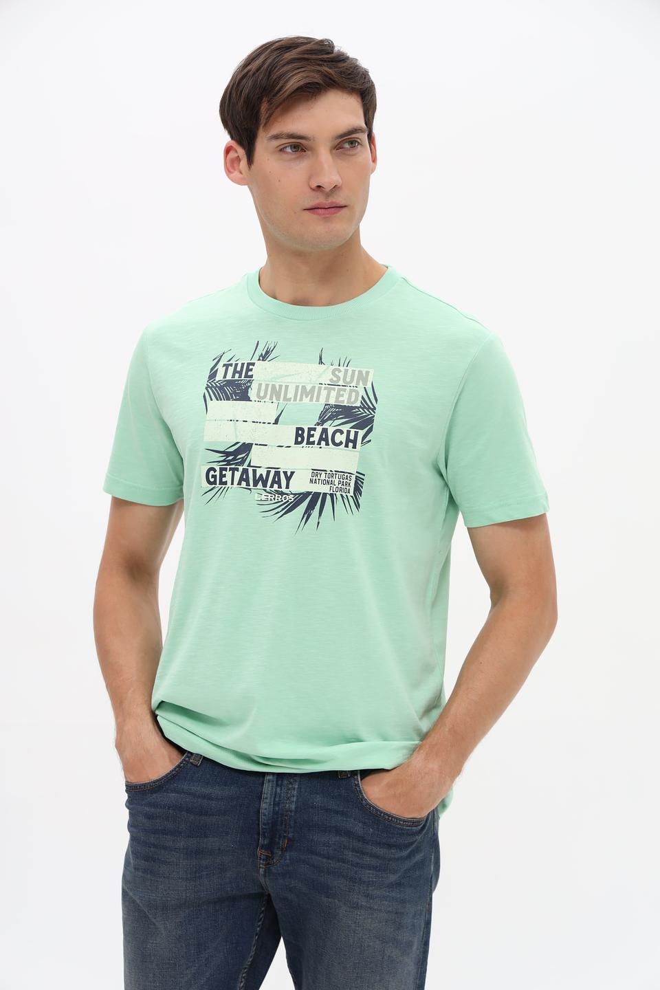 Футболка Lerros мятная с принтом