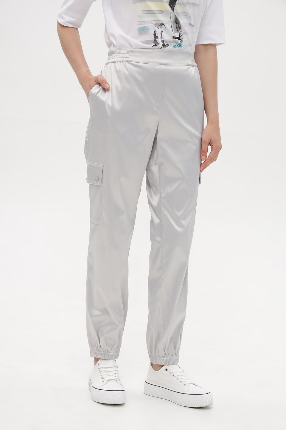 Брюки кэжуал Lebek серебристые