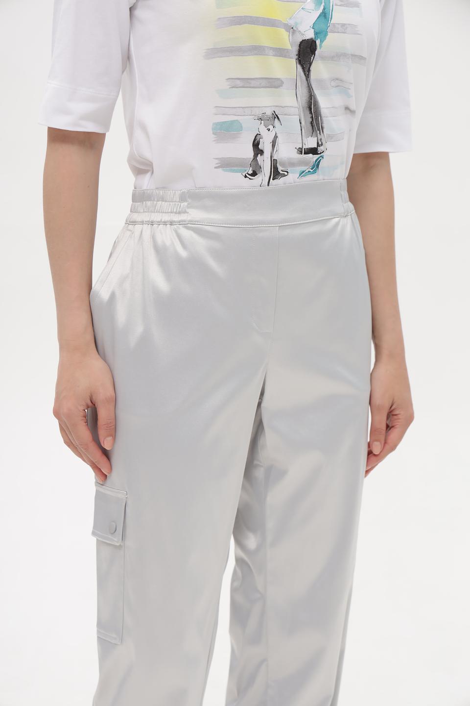 Брюки кэжуал Lebek серебристые