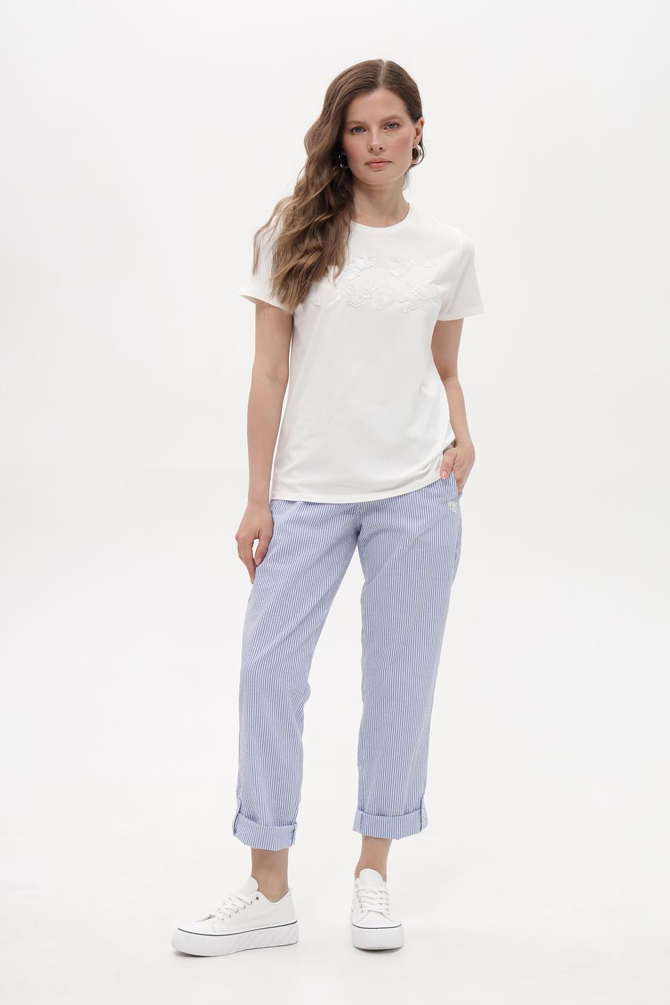 Футболка Taifun с вышивкой белая