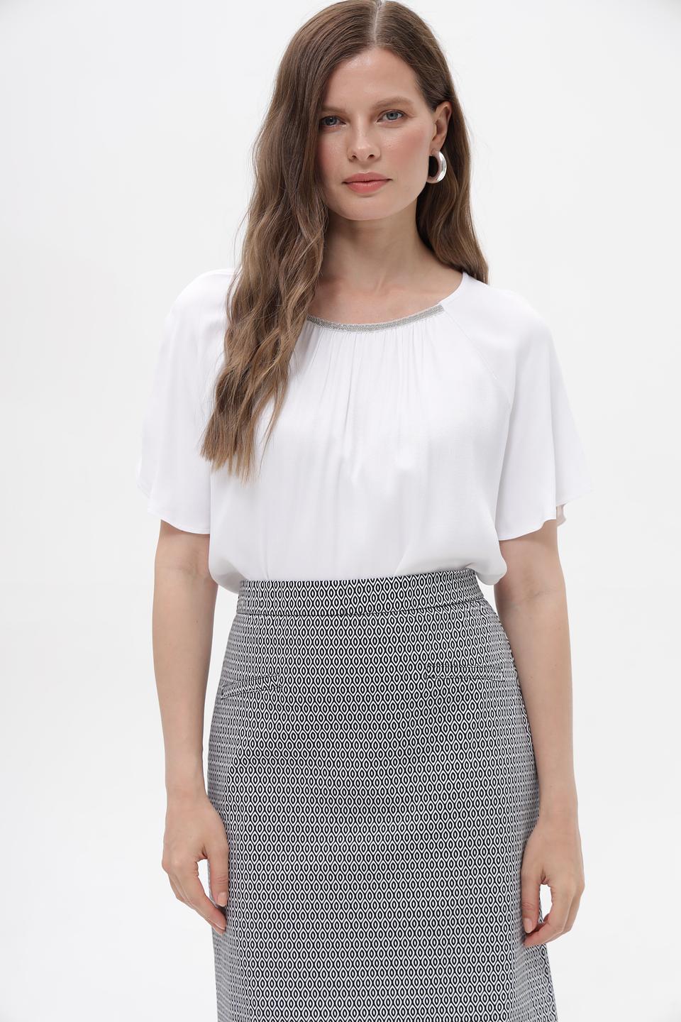 Блуза Bianca с оборками белый