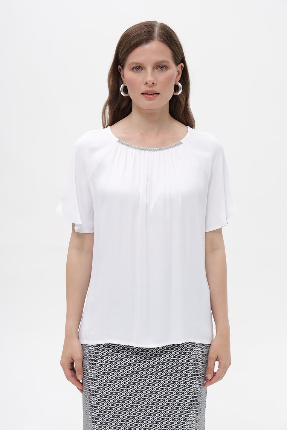 Блуза Bianca с оборками белый
