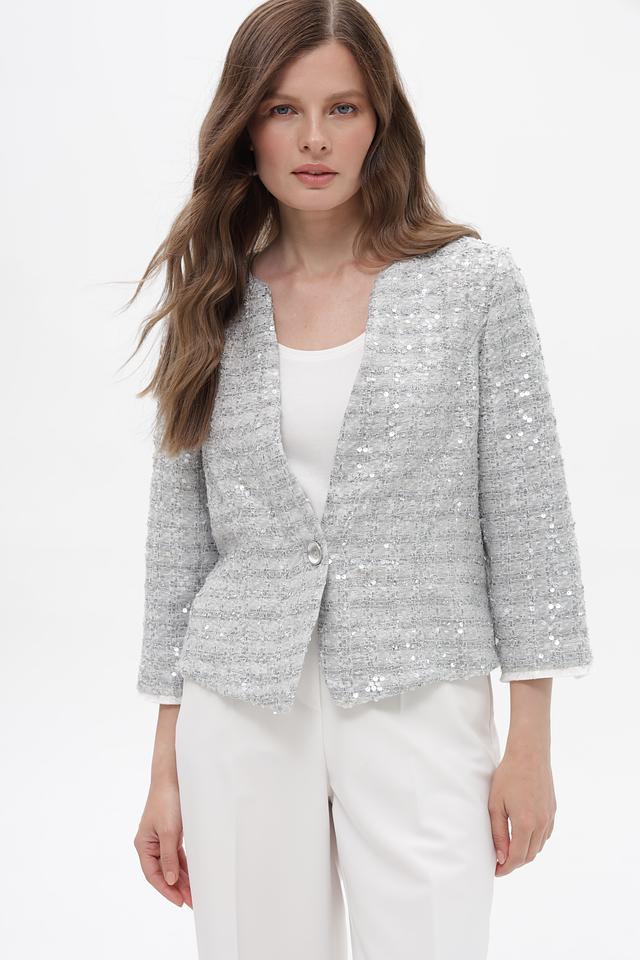 Жакет Bianca с пайетками серебристый