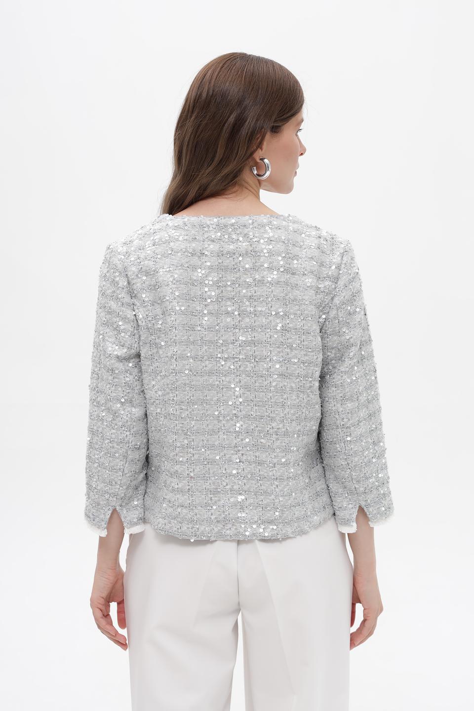 Жакет Bianca с пайетками серебристый