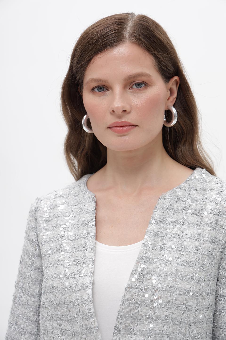 Жакет Bianca с пайетками серебристый