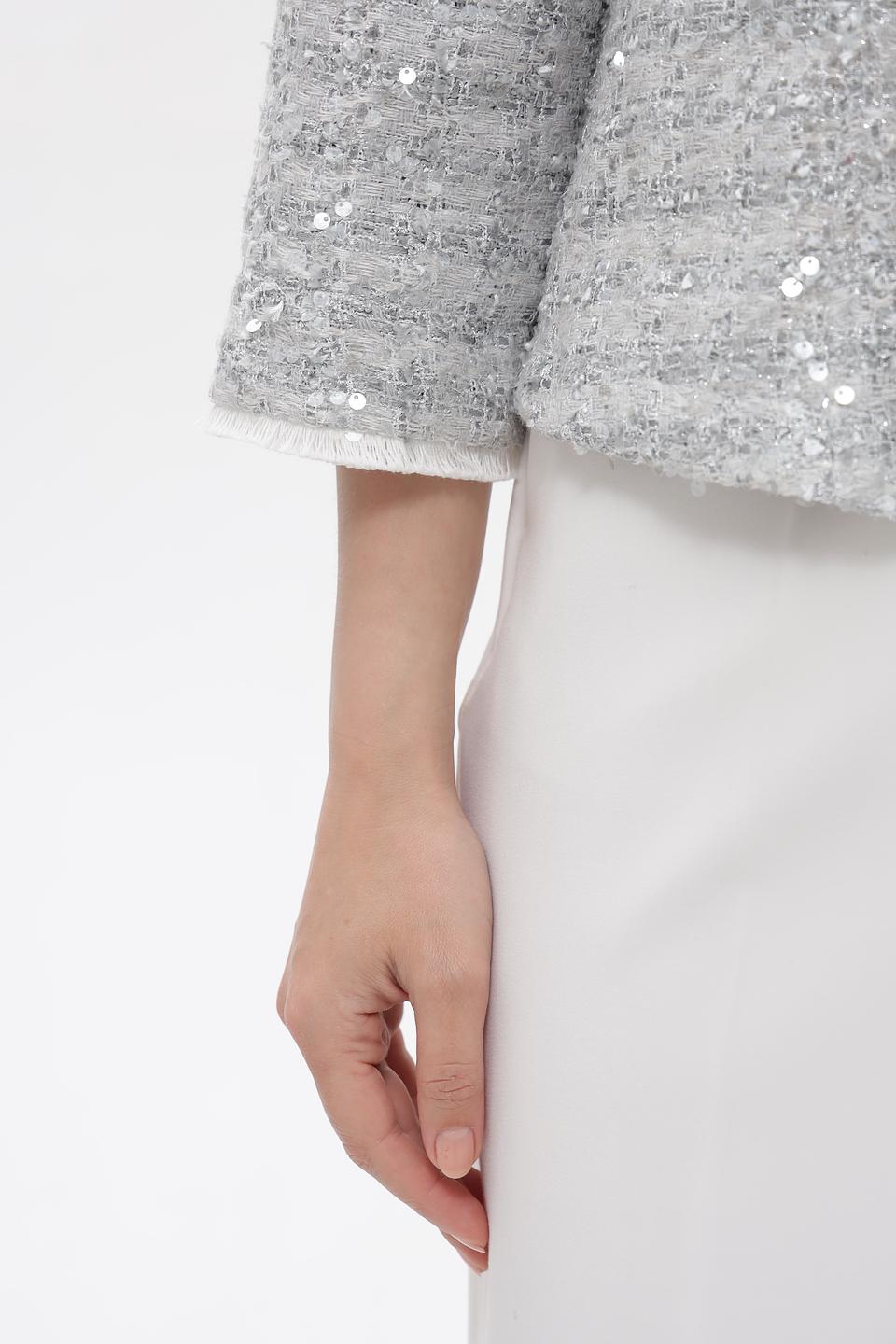 Жакет Bianca с пайетками серебристый