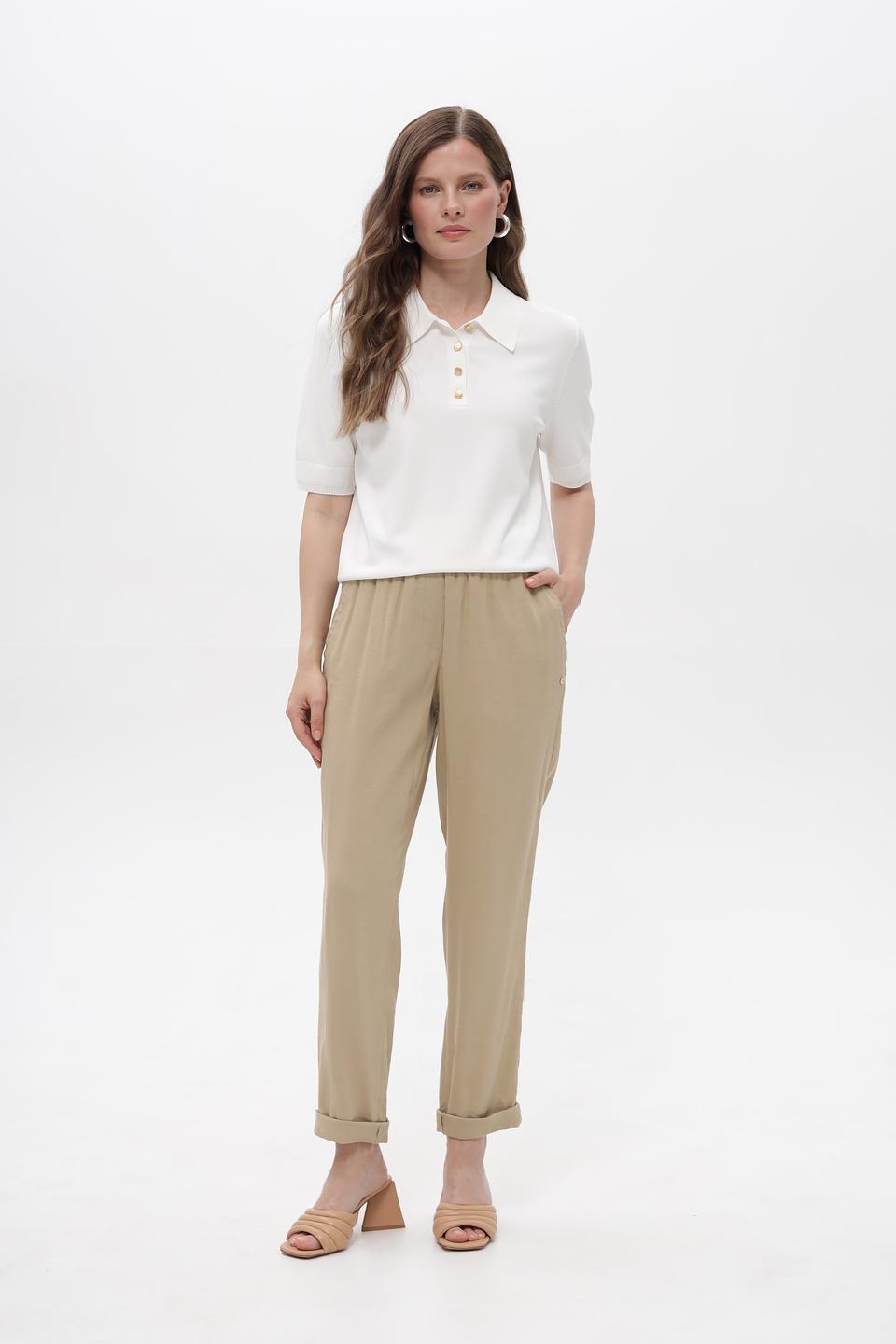 Брюки Marc Cain бежевые с зауженным низом