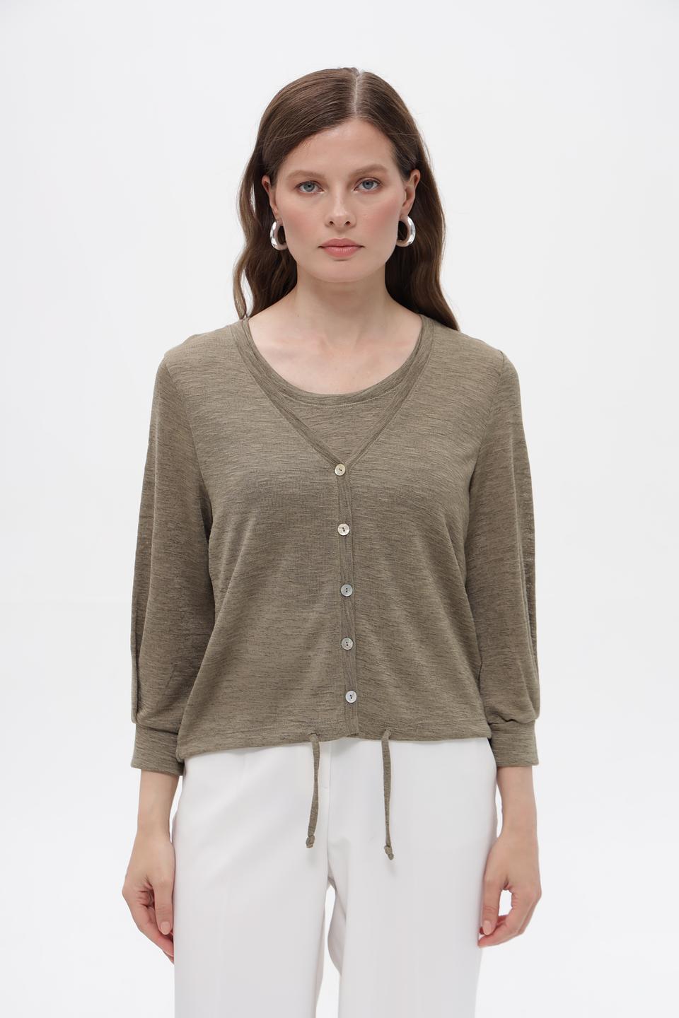 Жакет Bianca с завязками хаки