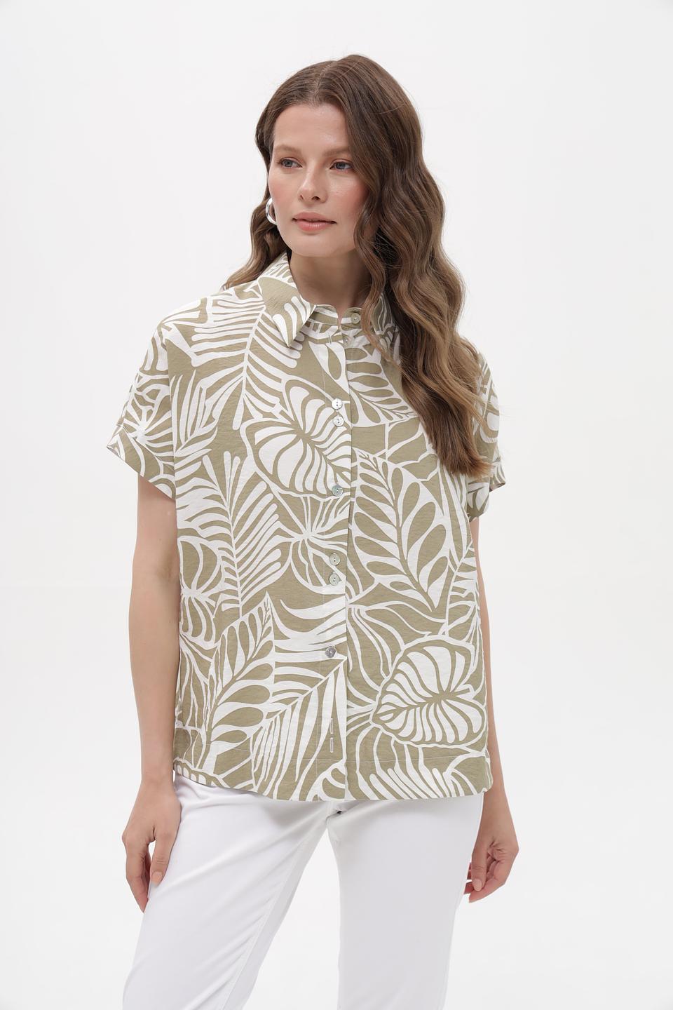 Блуза Bianca с тропическим принтом
