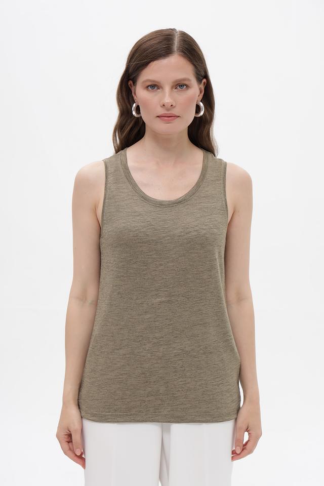 Топ Bianca хаки без рукавов