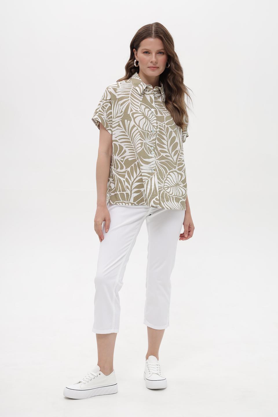 Блуза Bianca с тропическим принтом