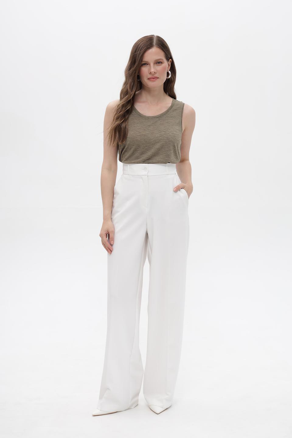 Топ Bianca хаки без рукавов