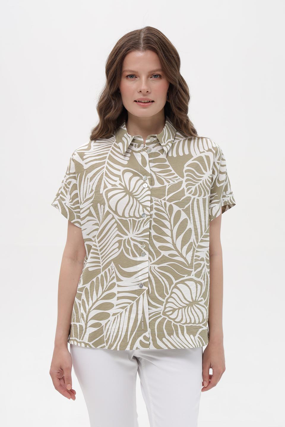 Блуза Bianca с тропическим принтом