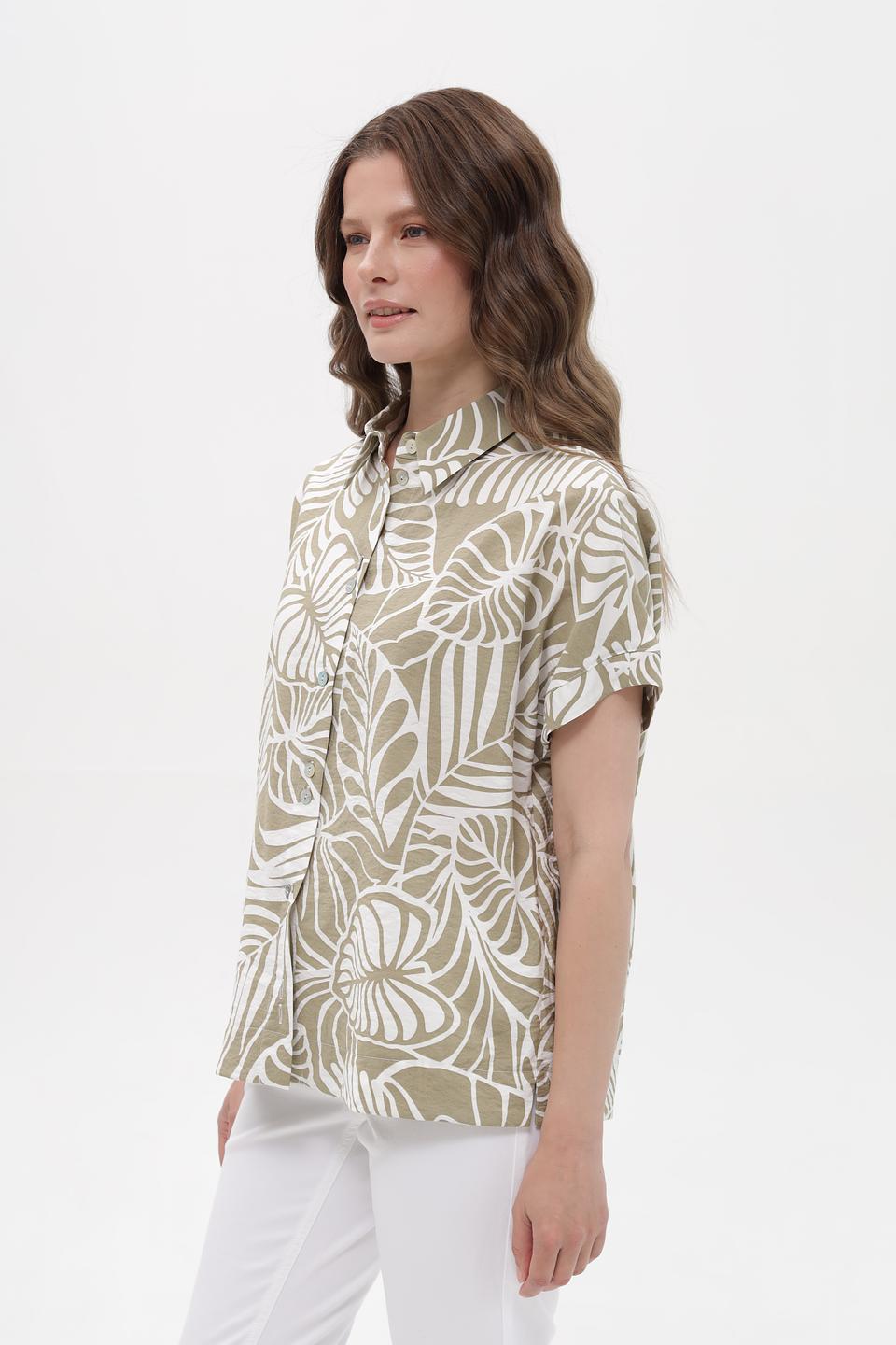 Блуза Bianca с тропическим принтом
