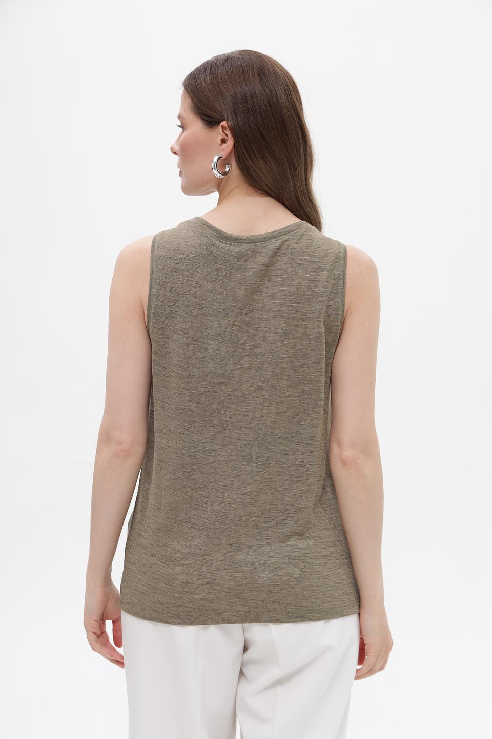 Топ Bianca хаки без рукавов