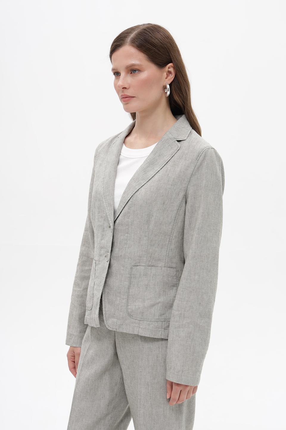Жакет Bianca серый льняной