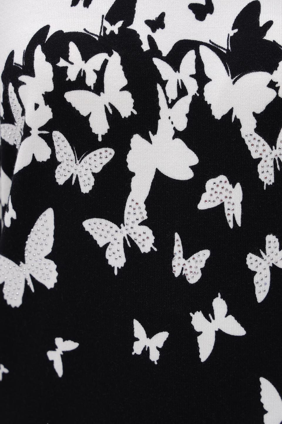 Пуловер Just Valeri с бабочками чёрный