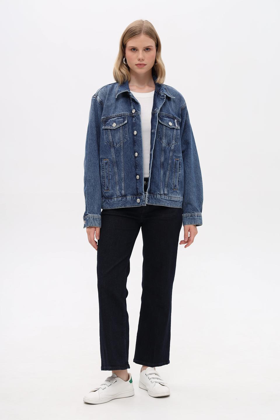 Джинсы Cambio клеш темно-синий