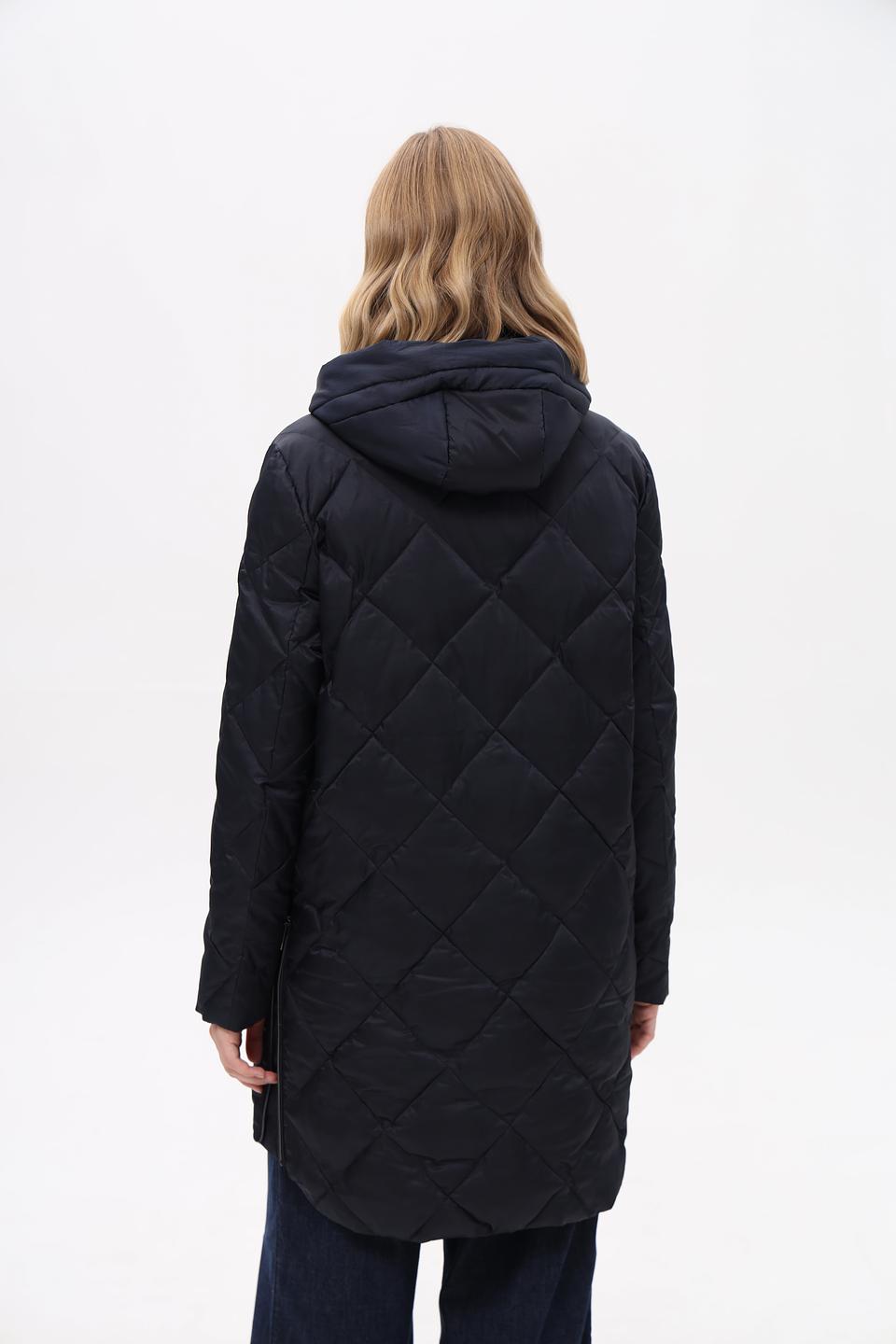 Пальто стеганое Pezzo темно-синее