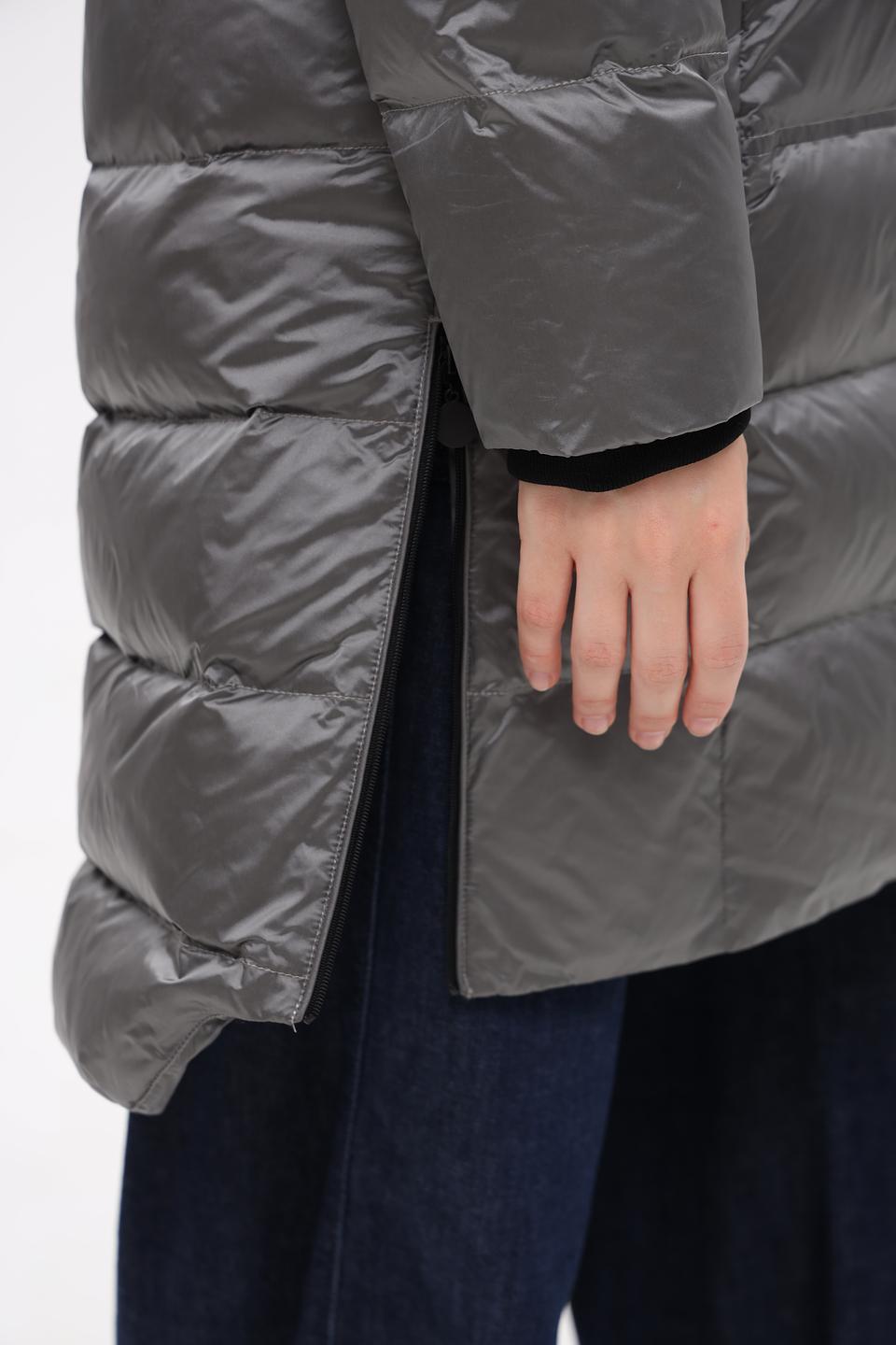 Пальто Pezzo стеганое серое