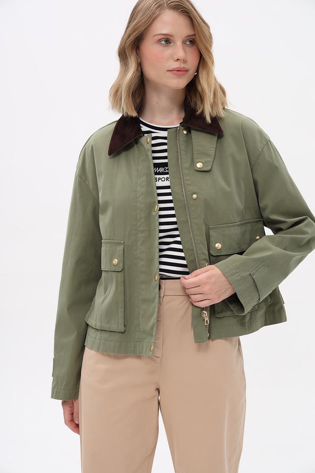 Куртка Marc O Polo хаки с вельветовым воротником