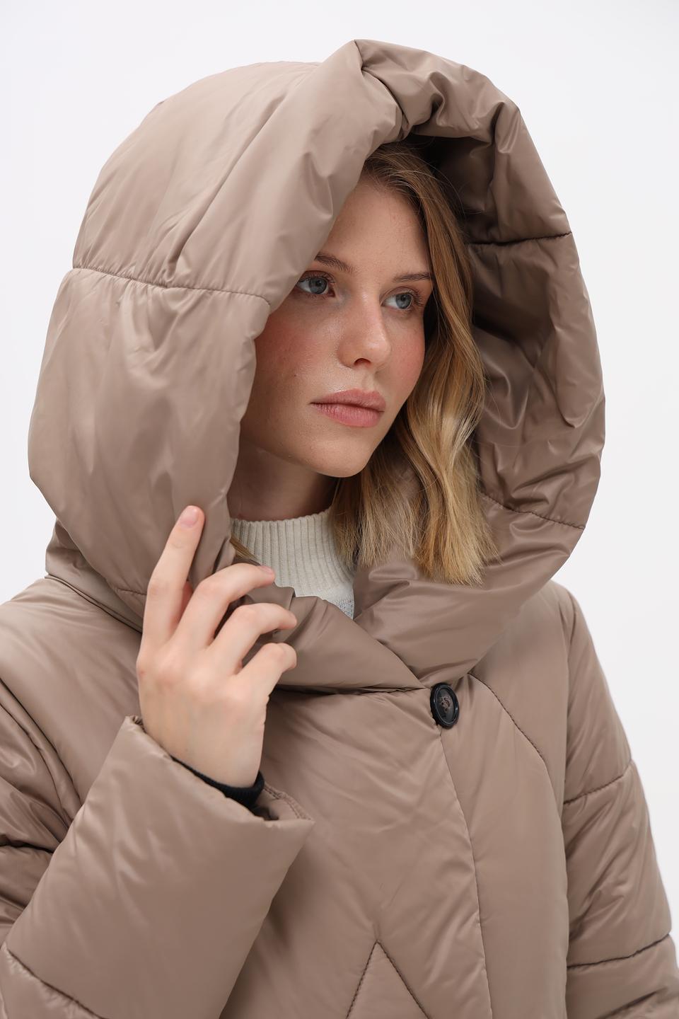 Пальто стеганое Electra style бежевое