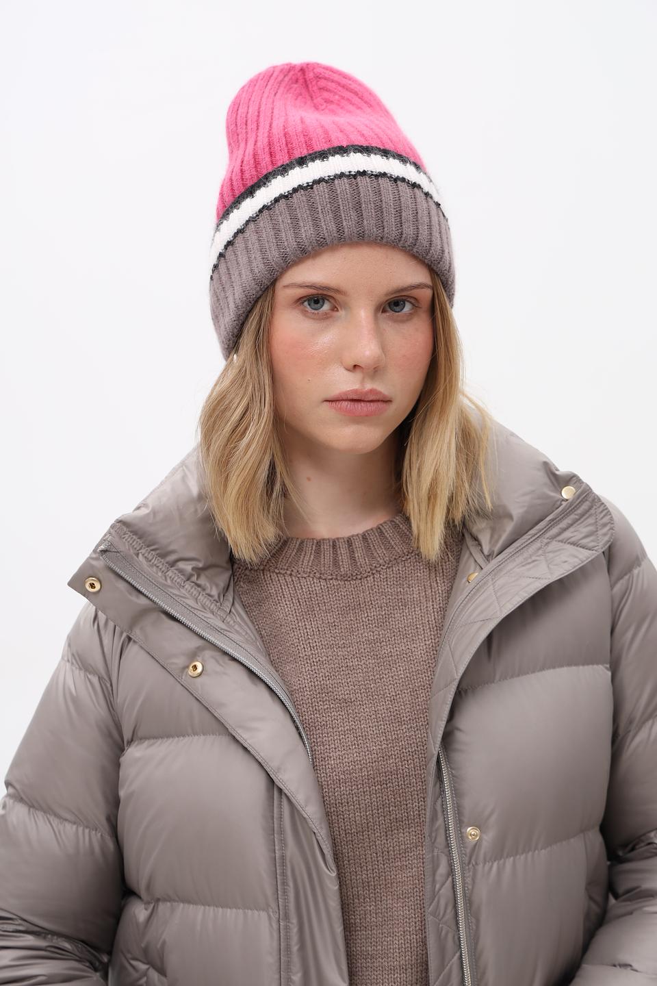 Шапка Marhatter с полосками розовый