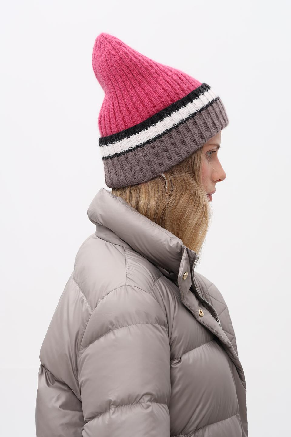 Шапка Marhatter с полосками розовый