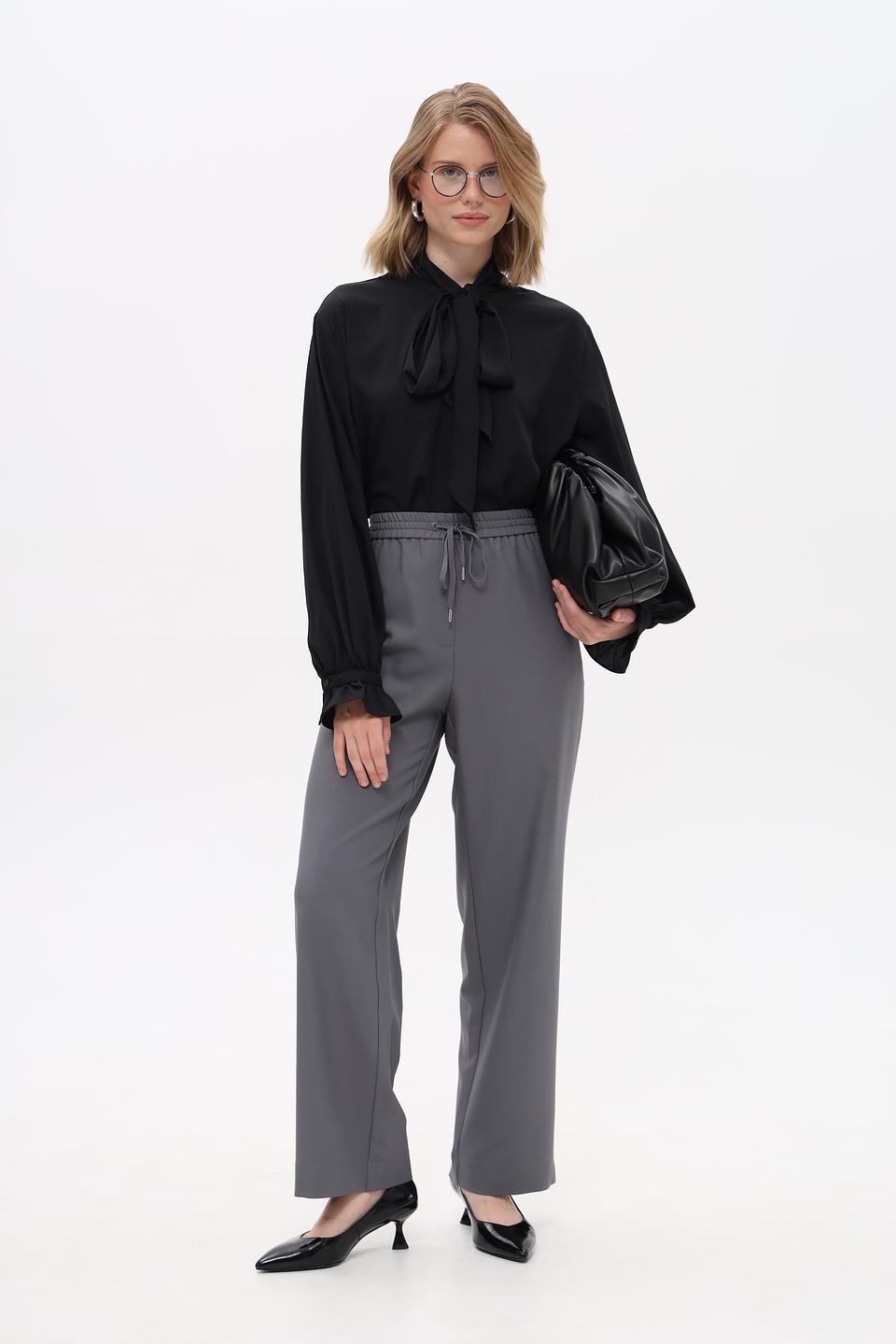 Брюки прямого кроя Just Valeri серые