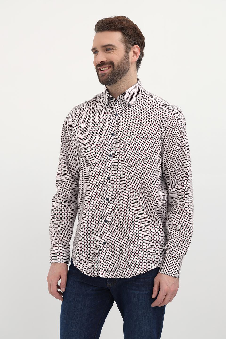 Рубашка Casa Moda в мелкий принт бежевый