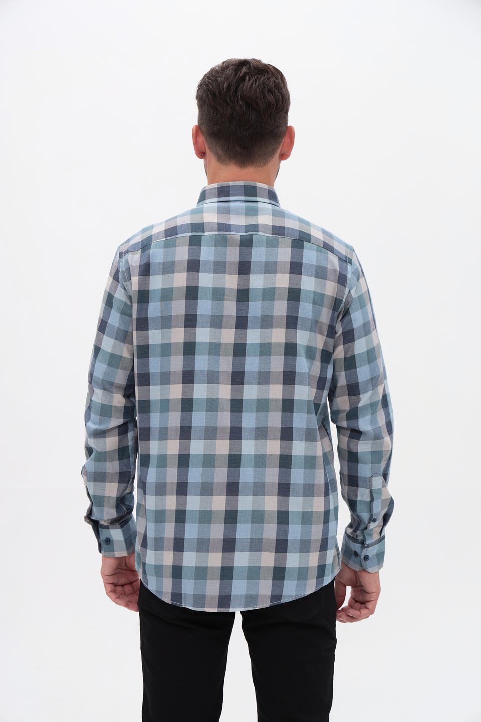 Рубашка Casa Moda в клетку голубая