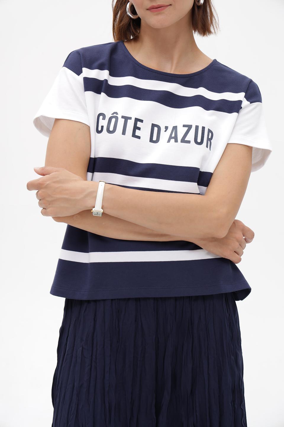 Футболка Monari в полоску с принтом