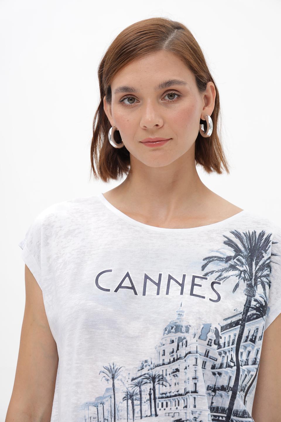 Футболка Monari Канны принт белый