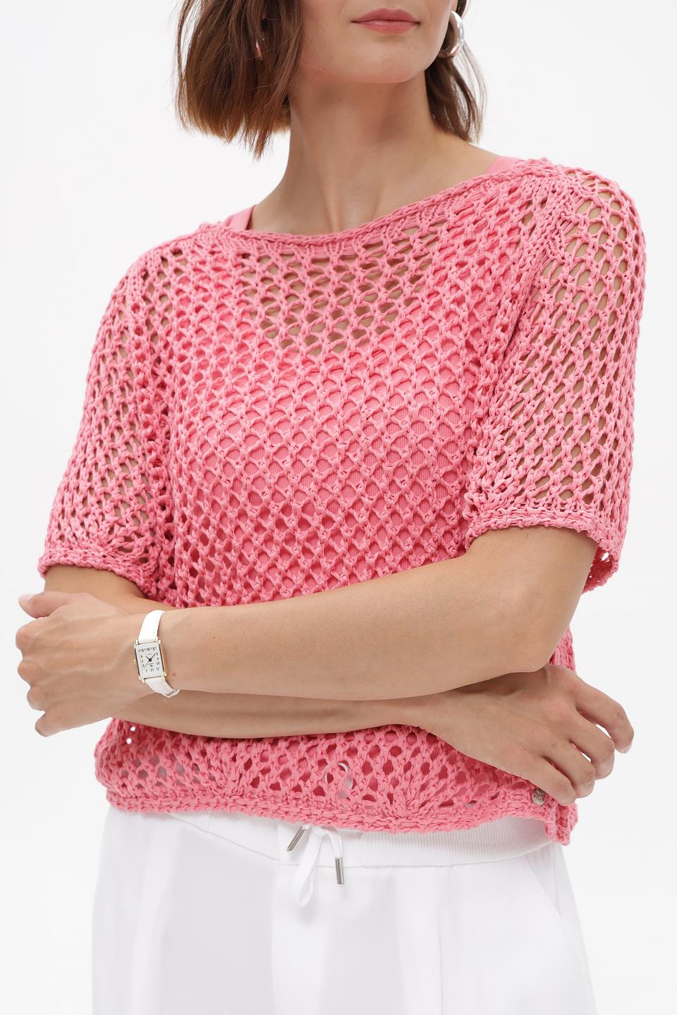 Пуловер Monari ажурный розовый