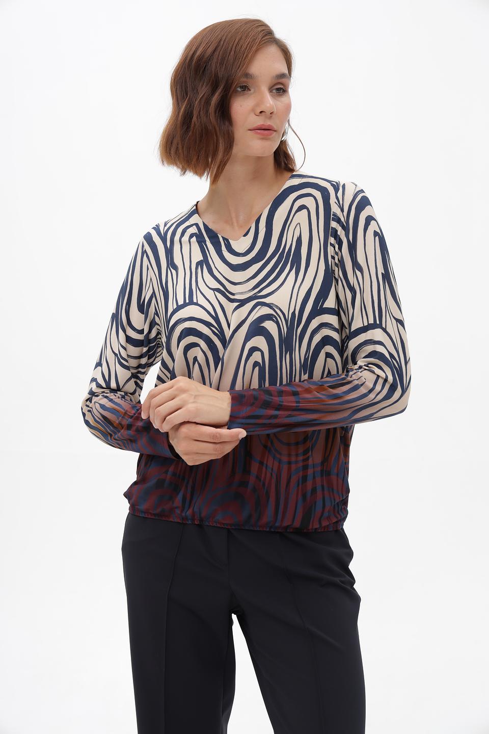 Блузка Bianca с абстрактным принтом
