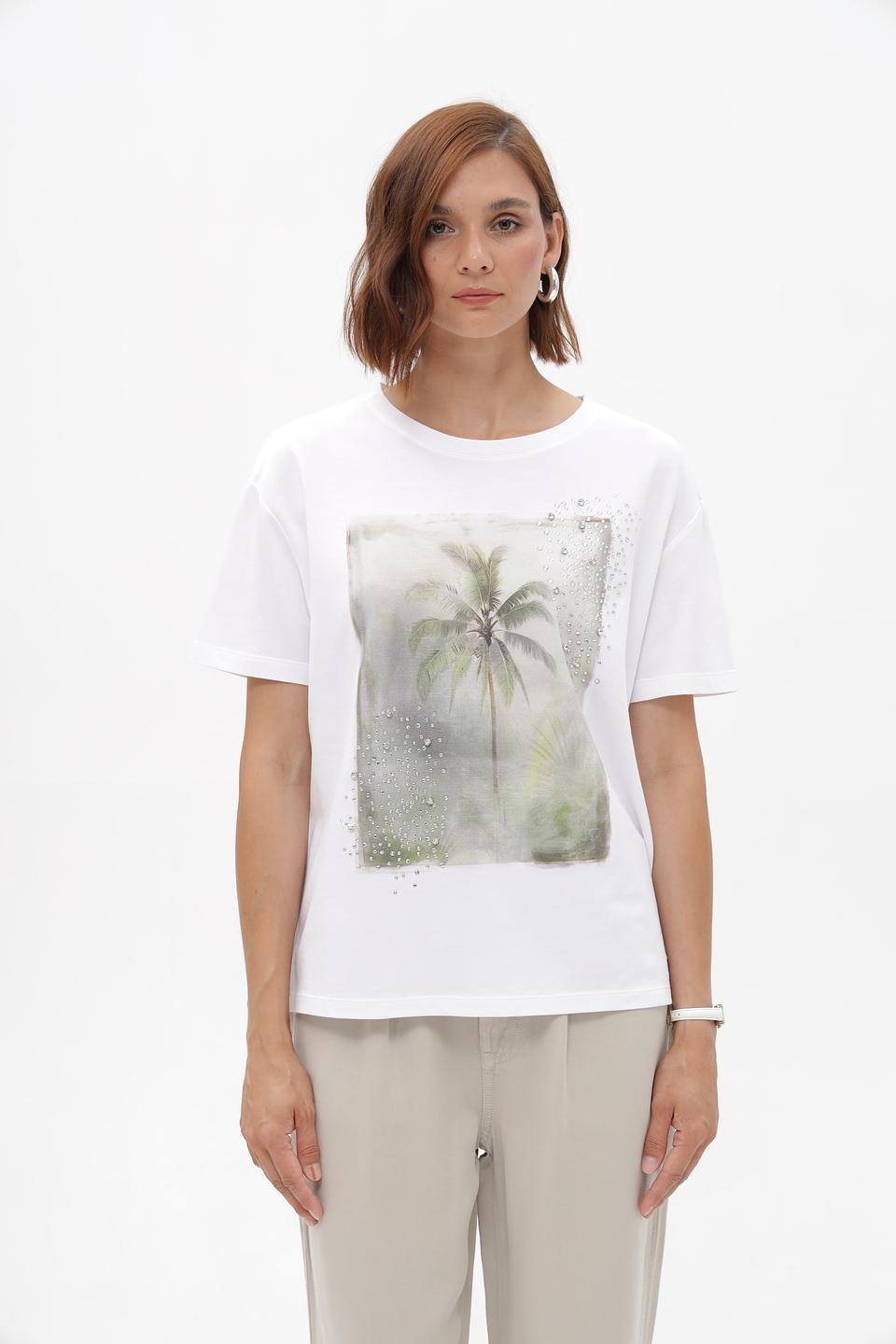Футболка Monari с тропическим принтом