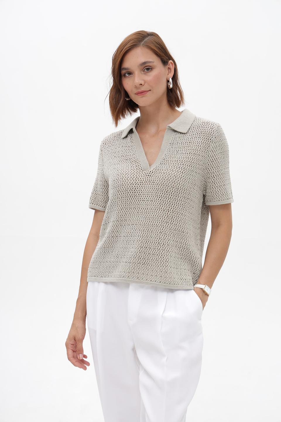 Пуловер Monari с воротником-поло