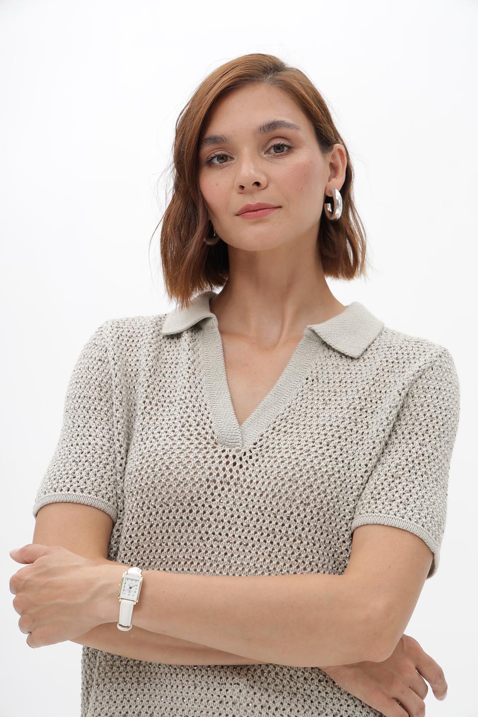 Пуловер Monari с воротником-поло