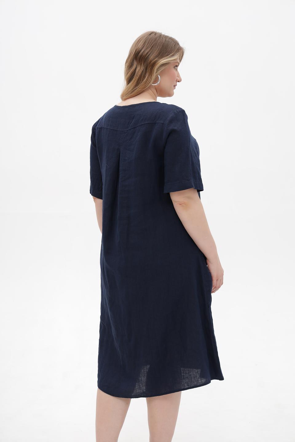 Платье Doris Streich льняное тёмно-синее