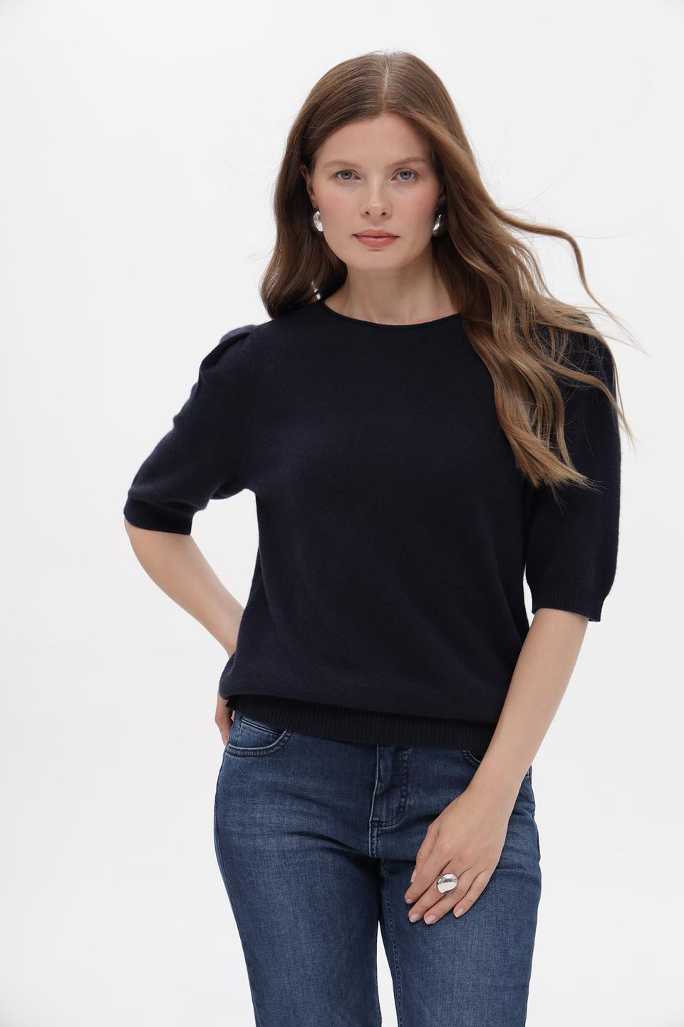 Пуловер Luisa Cerano тёмно-синий с рукавом 3/4