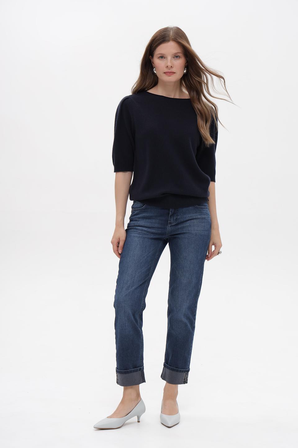 Пуловер Luisa Cerano тёмно-синий с рукавом 3/4