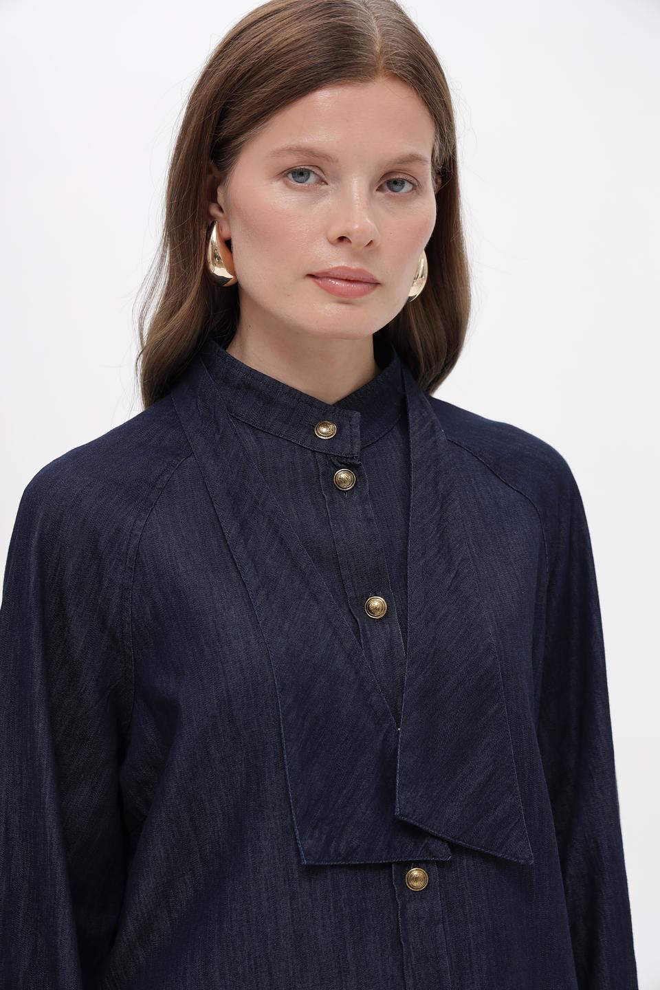 Блузка Luisa Cerano джинсовая с завязкой