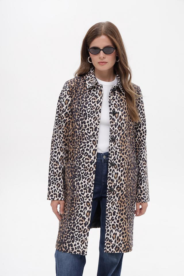 Пальто Oui леопардовый принт