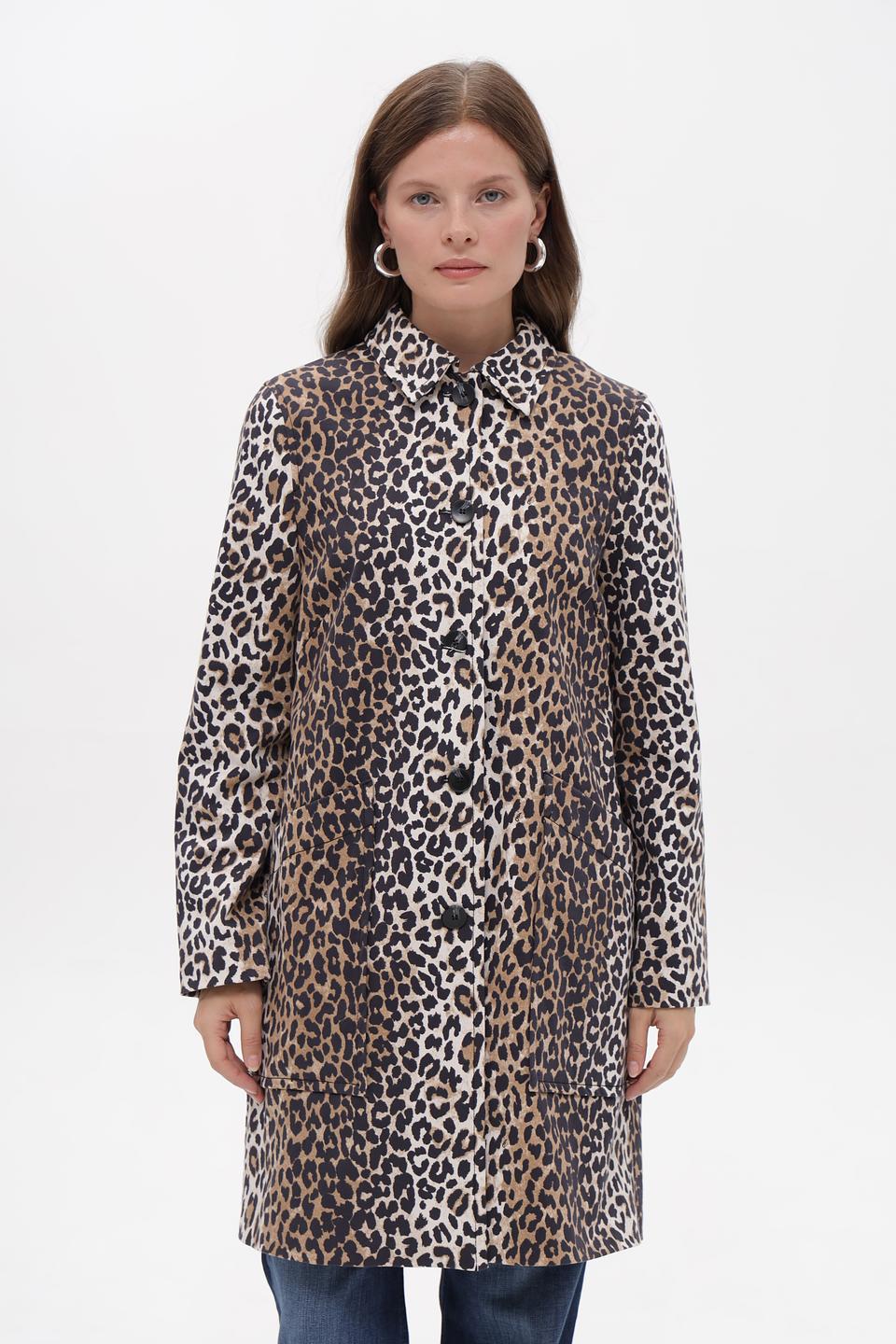 Пальто Oui леопардовый принт