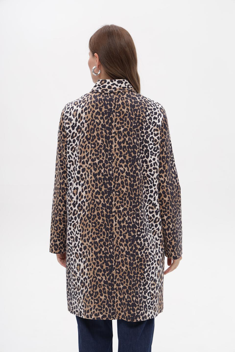 Пальто Oui леопардовый принт