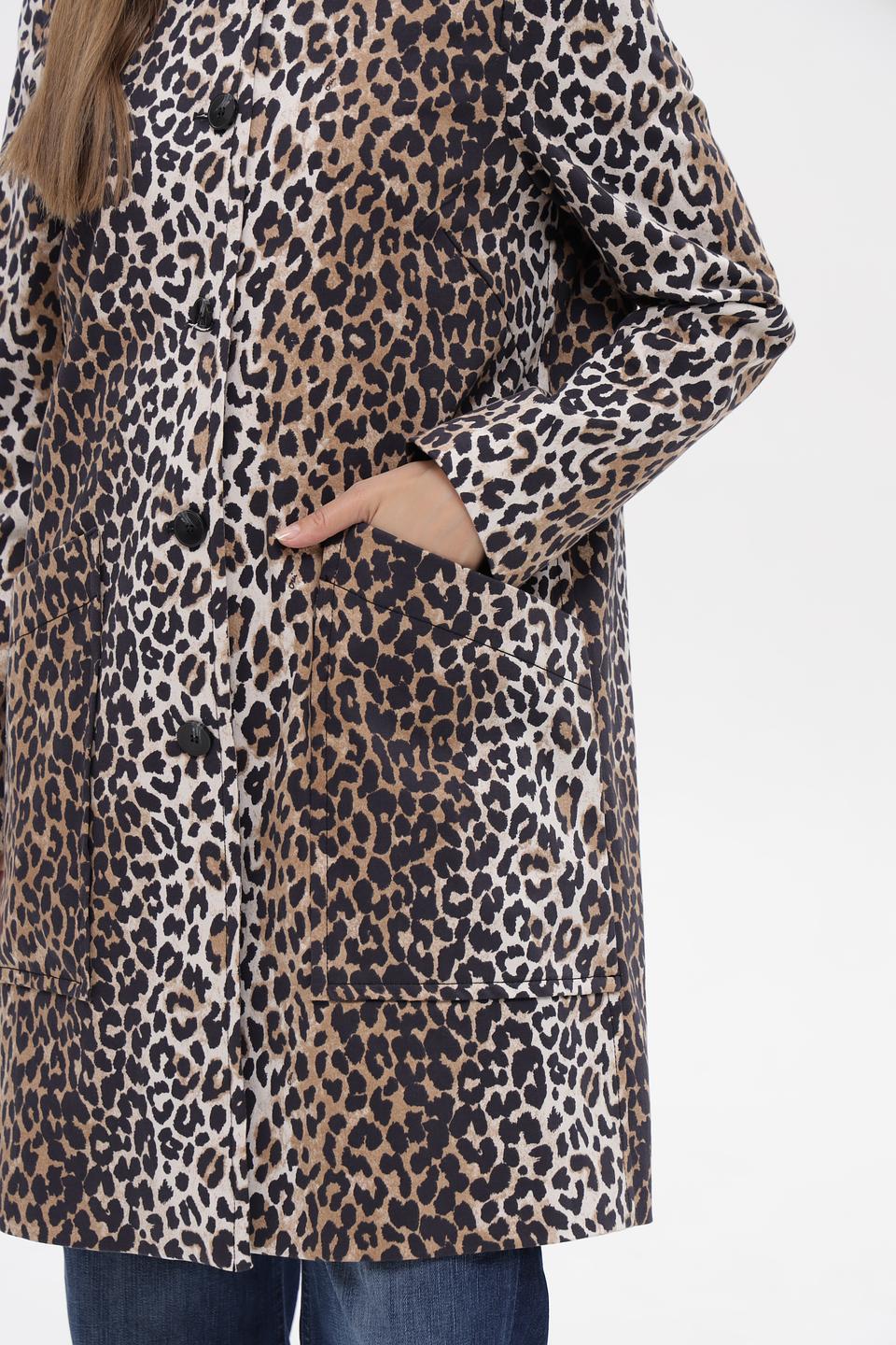 Пальто Oui леопардовый принт